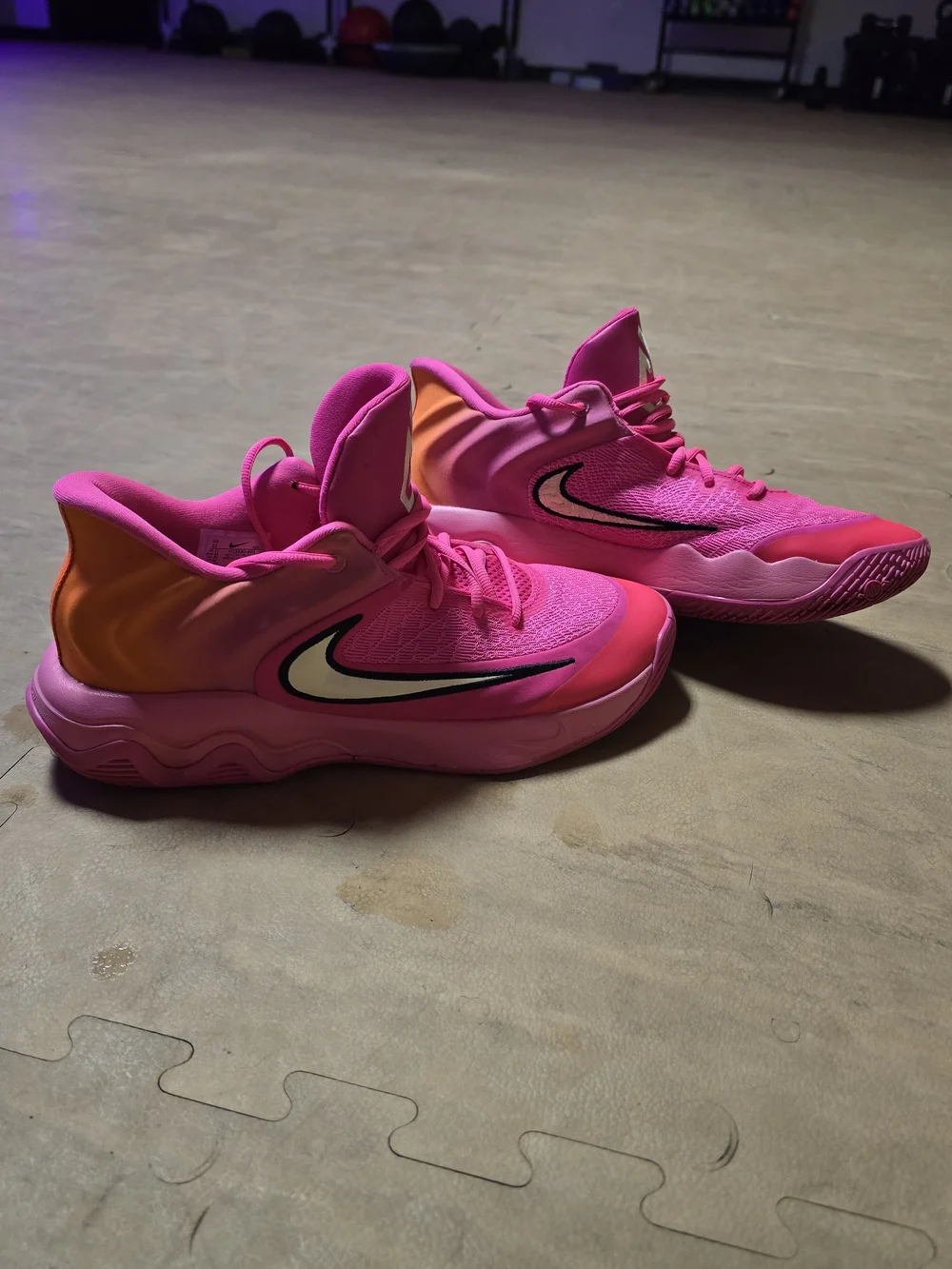 Nike Giannis Immortality 4 Pink and Orange Mens Performance Basketball Shoes
